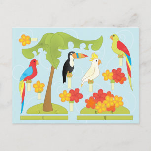Invitation Carte Postale Oiseaux de jouets