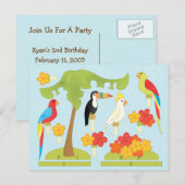Invitation Carte Postale Oiseaux de jouets (Devant / Derrière)