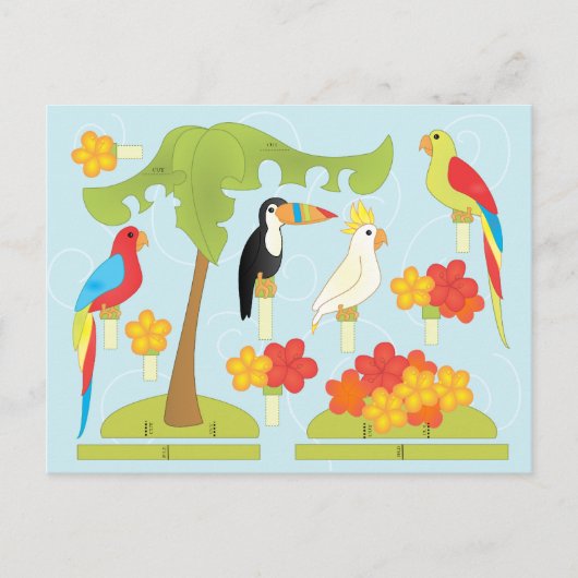 Invitation Carte Postale Oiseaux de jouets (Devant)