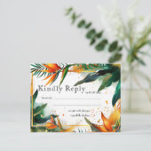 Invitation Carte Postale Oiseaux de Paradise Bliss RSVP (Debout devant)