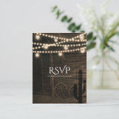 Invitation Carte Postale Old Western Saloon Mariage rustique RSVP (Debout devant)
