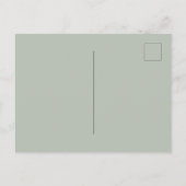 Invitation Carte Postale Olivier feuille verdure simple script mariage (Dos)