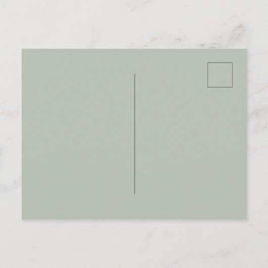 Invitation Carte Postale Olivier feuille verdure simple script mariage (Dos)