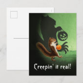 Invitation Carte Postale Ombre d'écureuil effrayant (Devant / Derrière)