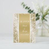 Invitation Carte Postale or champagne Mariage baroque (Debout devant)