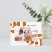 Invitation Carte Postale Orange 2025 Téméraire Typographie Diplôme Photo (Debout devant)