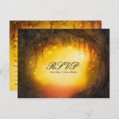 Invitation Carte Postale Orange Automne Rustique Enchantée Forêt Mariage RS (Devant / Derrière)