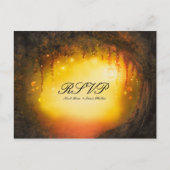 Invitation Carte Postale Orange Automne Rustique Enchantée Forêt Mariage RS (Devant)