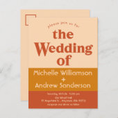 Invitation Carte Postale Orange Terracotta Moderne Rétro (Devant / Derrière)