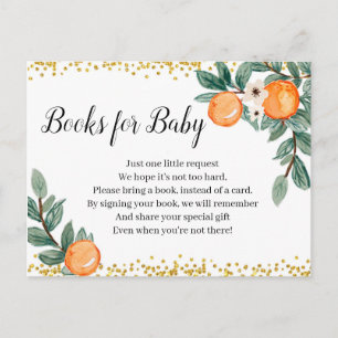 Invitation Carte Postale Oranges Baby showers jumeaux Livres pour bébé