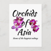 Invitation Carte Postale Orchidées d'Asie (Devant)