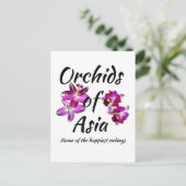 Invitation Carte Postale Orchidées d'Asie (Debout devant)