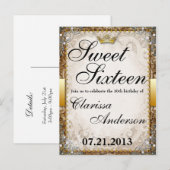 Invitation Carte Postale Ornate Fairytale Storybook Sweets sixteens Invitat (Devant / Derrière)