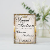 Invitation Carte Postale Ornate Fairytale Storybook Sweets sixteens Invitat (Debout devant)