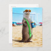 Invitation Carte Postale Otter portant Mankini (Devant / Derrière)