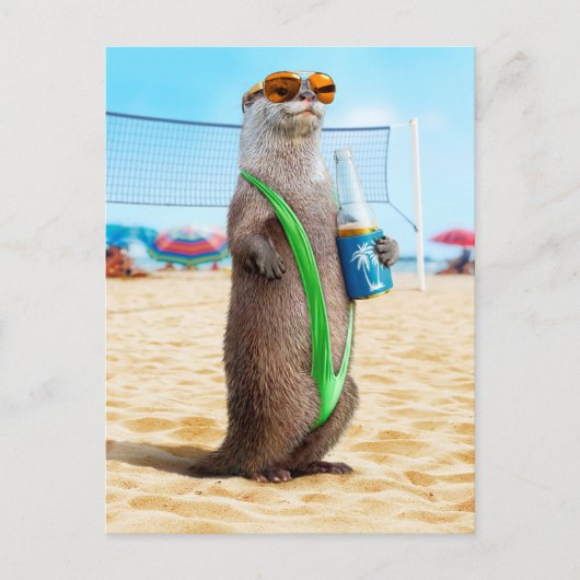 Invitation Carte Postale Otter portant Mankini (Devant)