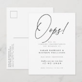 Invitation Carte Postale Oups ! Annonce officielle de report de mariage (Devant / Derrière)