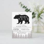Invitation Carte Postale Ours de maman rustique | BABY SHOWER (Debout devant)