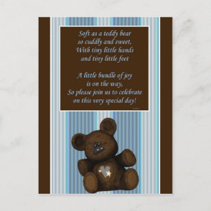 Invitation Carte Postale Ours de nounours d'invitation de baby shower avec