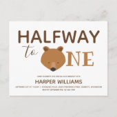 Invitation Carte Postale Ours Six Mois Bébé Demi-Anniversaire (Devant)