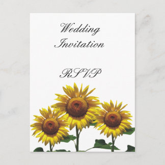 Invitation Carte Postale Packs de mariage peu coûteux avec tournesols Kits
