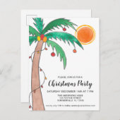 Invitation Carte Postale Palm Tree Sun Christmas Party (Devant / Derrière)