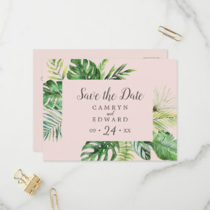 Invitation Carte Postale Palme tropicale sauvage Vider Enregistrer la car