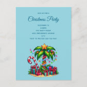 Invitation Carte Postale Palmier de Noël tropical (Devant)