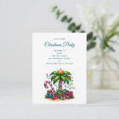 Invitation Carte Postale Palmier de Noël tropical (Debout devant)