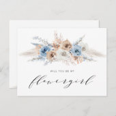 Invitation Carte Postale pampas bleu poussiéreux herbe sera-tu ma fleurie (Devant / Derrière)