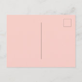 Invitation Carte Postale Pampas Christening fleurs rose or rose fille (Dos)