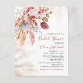 Invitation Carte Postale Pampas Grass Fête des mariées de script botanique (Devant)