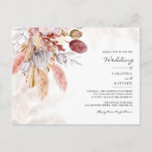 Invitation Carte Postale Pampas Grass Floral Terracotta Rustique Mariage (Devant)