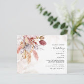 Invitation Carte Postale Pampas Grass Floral Terracotta Rustique Mariage (Debout devant)