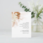 Invitation Carte Postale Pampas Grass Terracotta Botanique Palms Mariage (Debout devant)