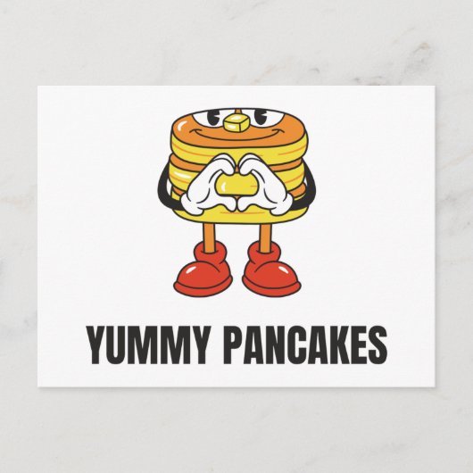 Invitation Carte Postale Pancakes nourriture visage Kawaii (Devant)