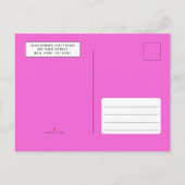 Invitation Carte Postale Papillon floral rose vif Anniversaire (Dos)