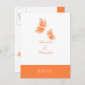 Invitation Carte Postale Papillon orange simple RSVP 2 (Devant / Derrière)