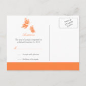 Invitation Carte Postale Papillon orange simple RSVP 2 (Dos)