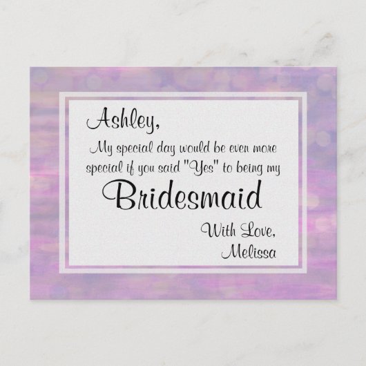 Invitation Carte Postale Papillon - Serez-Vous Ma Femme D'Accueil ? (Devant)