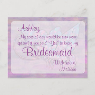 Invitation Carte Postale Papillon - Soyez Ma Femme D'Accueil ?