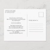 Invitation Carte Postale Papillons bleus Report de mariage Changer la date (Dos)