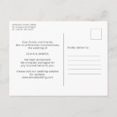 Invitation Carte Postale Papillons bleus Reporter le mariage Modifier la da (Dos)