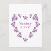 Invitation Carte Postale Papillons de couleur violet Conception Mariage RSV (Devant)