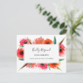 Invitation Carte Postale Papillons peints en rouge Mariage floral RSVP (Debout devant)