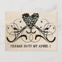 Parchemin de dentelle noire RSVP