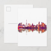 Invitation Carte Postale Paris France Skyline (Devant / Derrière)