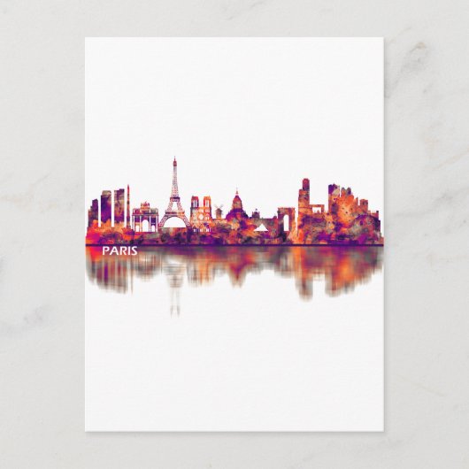 Invitation Carte Postale Paris France Skyline (Devant)