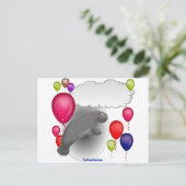 Invitation Carte Postale Parler à Manatee Party (Debout devant)