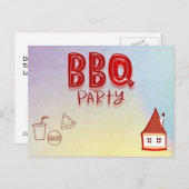 Invitation Carte Postale Parti BBQ (Devant / Derrière)